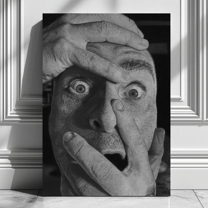 Cuadro moderno de un dibujo a lápiz del artista David Mateo galardonado con un primer premio.