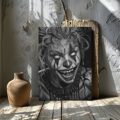 Dibujo a lápiz de carboncillo en formato lámina decorativa para pared Lágrimas de Sangre.