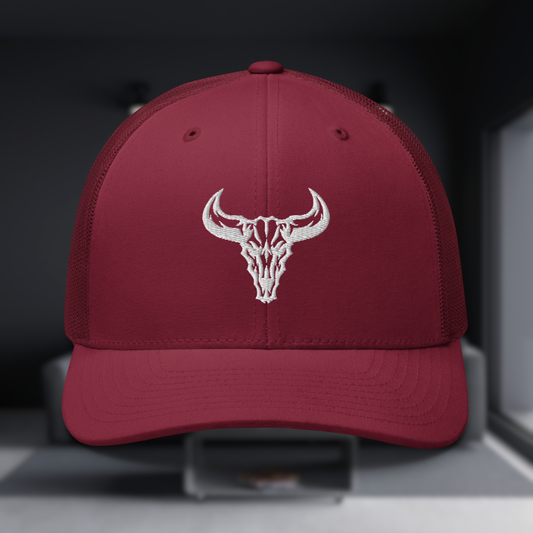 "Emblem" Trucker Cap with Embroidered Logo (Dark Colors)