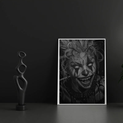 Lámina para cuadros de terror gótico, Lágrimas de Sangre. Dibujo al carboncillo para decoración de interiores.