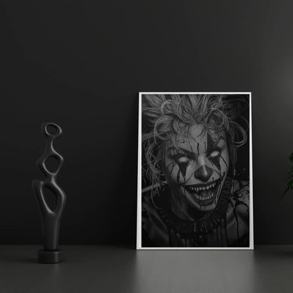 Lámina para cuadros de terror gótico, Lágrimas de Sangre. Dibujo al carboncillo para decoración de interiores.