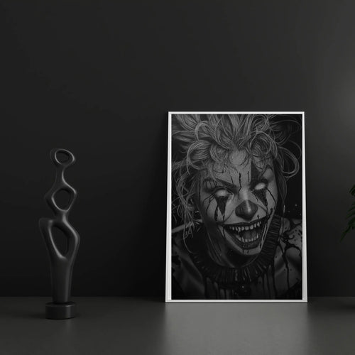 Lámina para cuadros de terror gótico, Lágrimas de Sangre. Dibujo al carboncillo para decoración de interiores.
