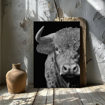 Lámina decorativa para cuadros modernos de un toro salvaje.