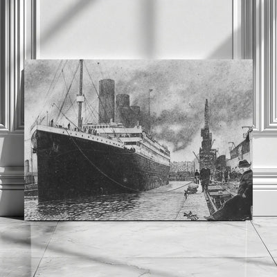 Lámina decorativa del famoso barco Titanic, dibujo realista del artista David Mateo.