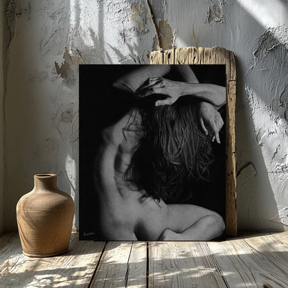 Lámina decorativa moderna de un desnudo femenino del artista David Mateo.