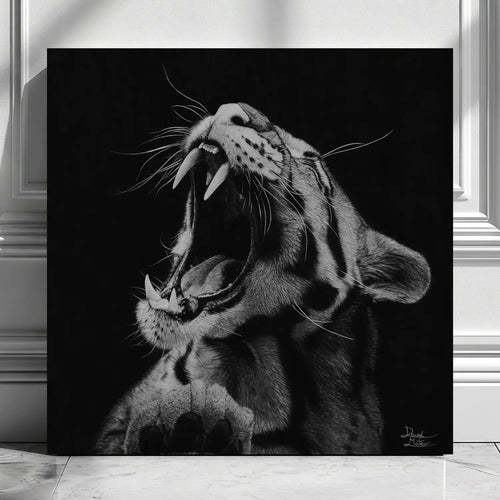Lámina de Leopardo Rugiendo Hiperrealista | SALVAJE