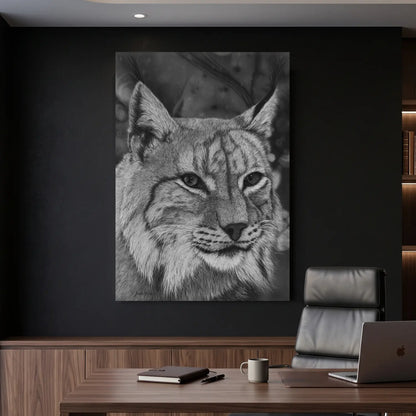 Un Lince ibérico en un cuadro decorativo para la decoración del hogar.