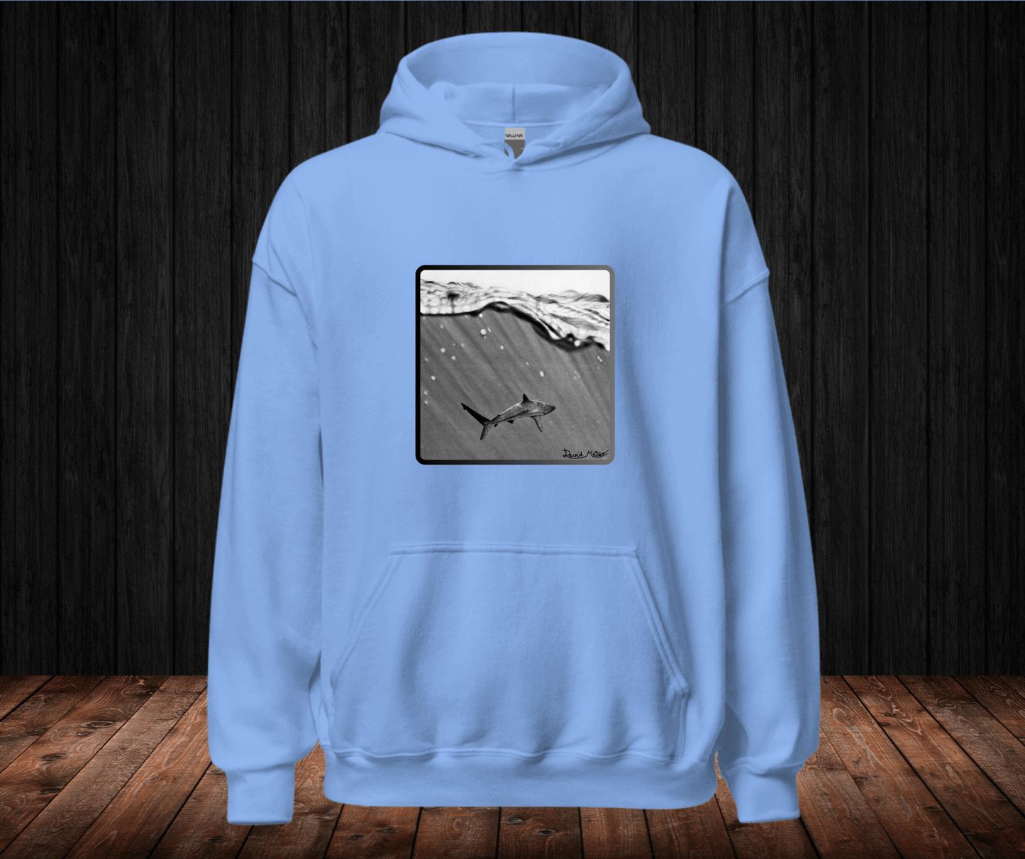 Sudadera con Capucha – Shark, Arte Hiperrealista en Blanco y Negro