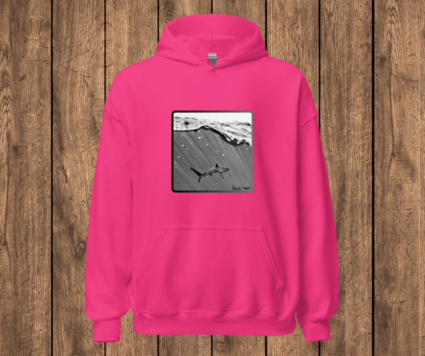 Sudadera con Capucha – Shark, Arte Hiperrealista en Blanco y Negro