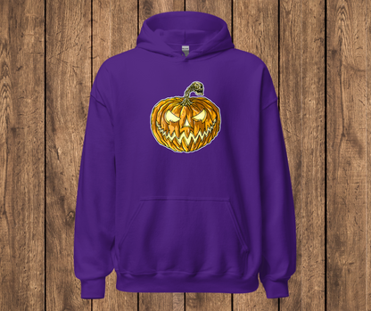 Sudadera con Capucha – Calabaza, Diseño Gótico