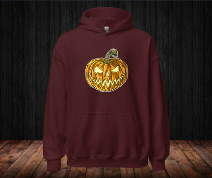 Sudadera con Capucha – Calabaza, Diseño Gótico