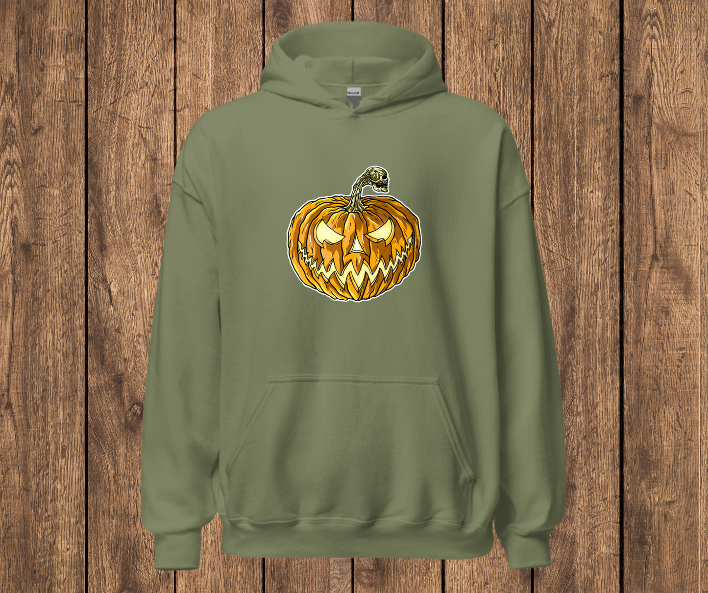 Sudadera con Capucha – Calabaza, Diseño Gótico