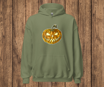 Sudadera con Capucha – Calabaza, Diseño Gótico