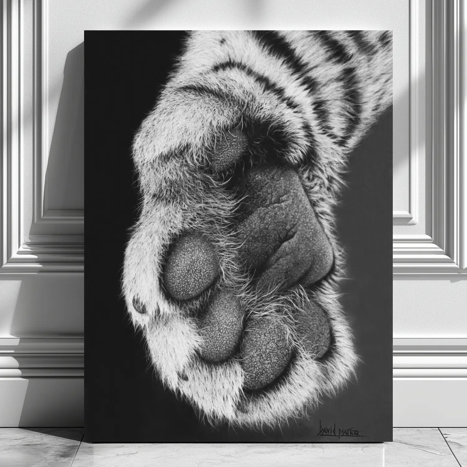 Poster decorativo de un dibujo a lápiz a carboncillo para decoración de interiores.