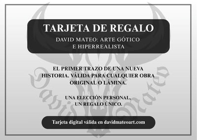 Tarjeta de regalo digital para la tienda del artista hiperrealista David Mateo.